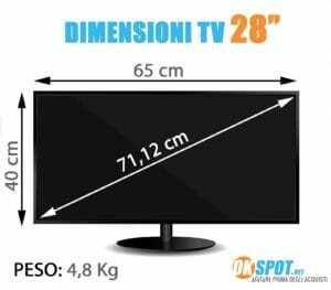 Dimensioni tv 28 pollici